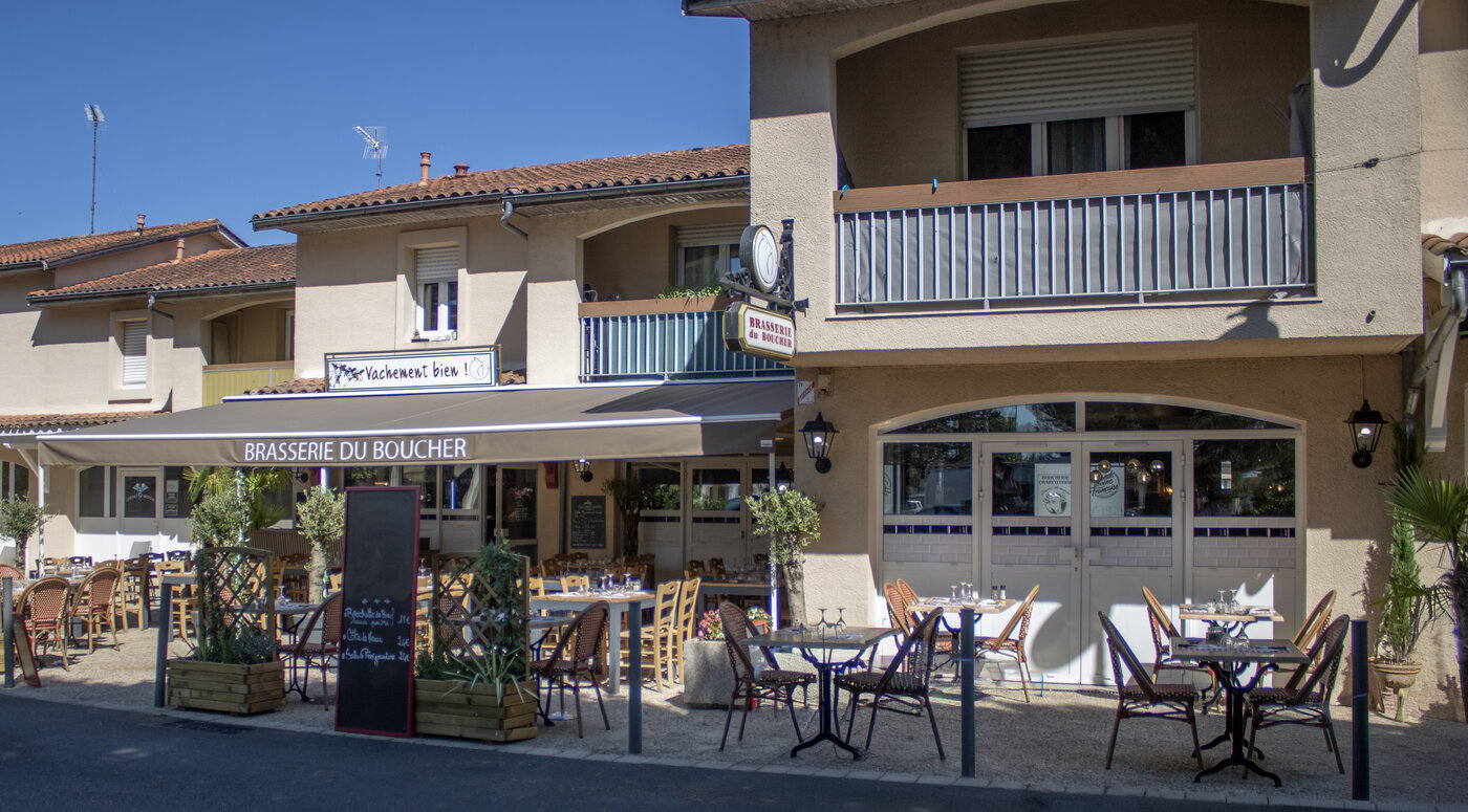 La devanture de la brasserie