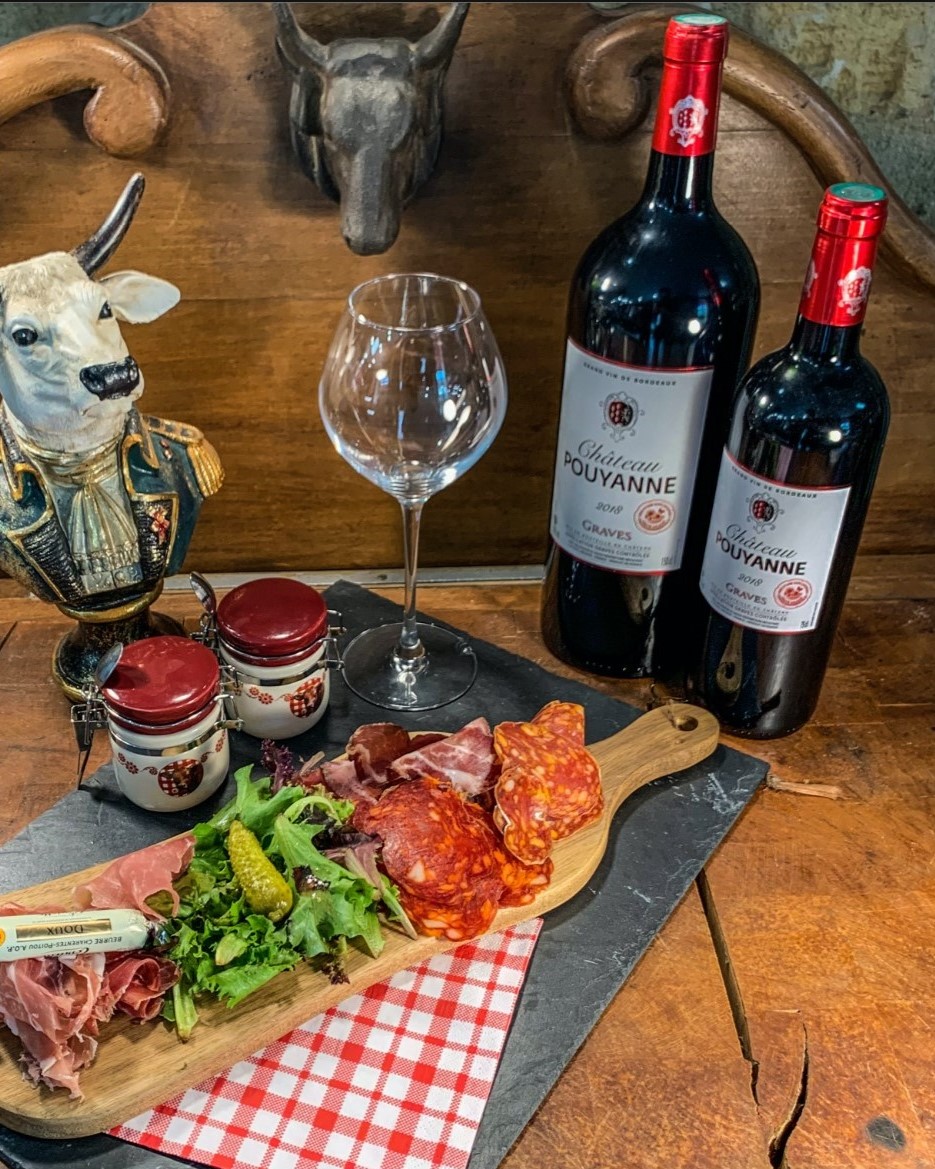 Planche de charcuterie & vins de Bordeaux